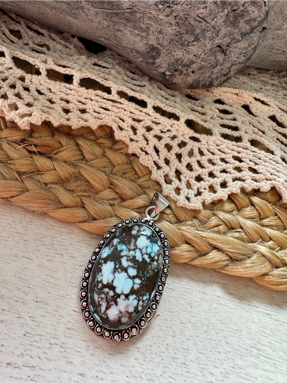 NEW LARGE GENUINE TURQUOISE PENDANT